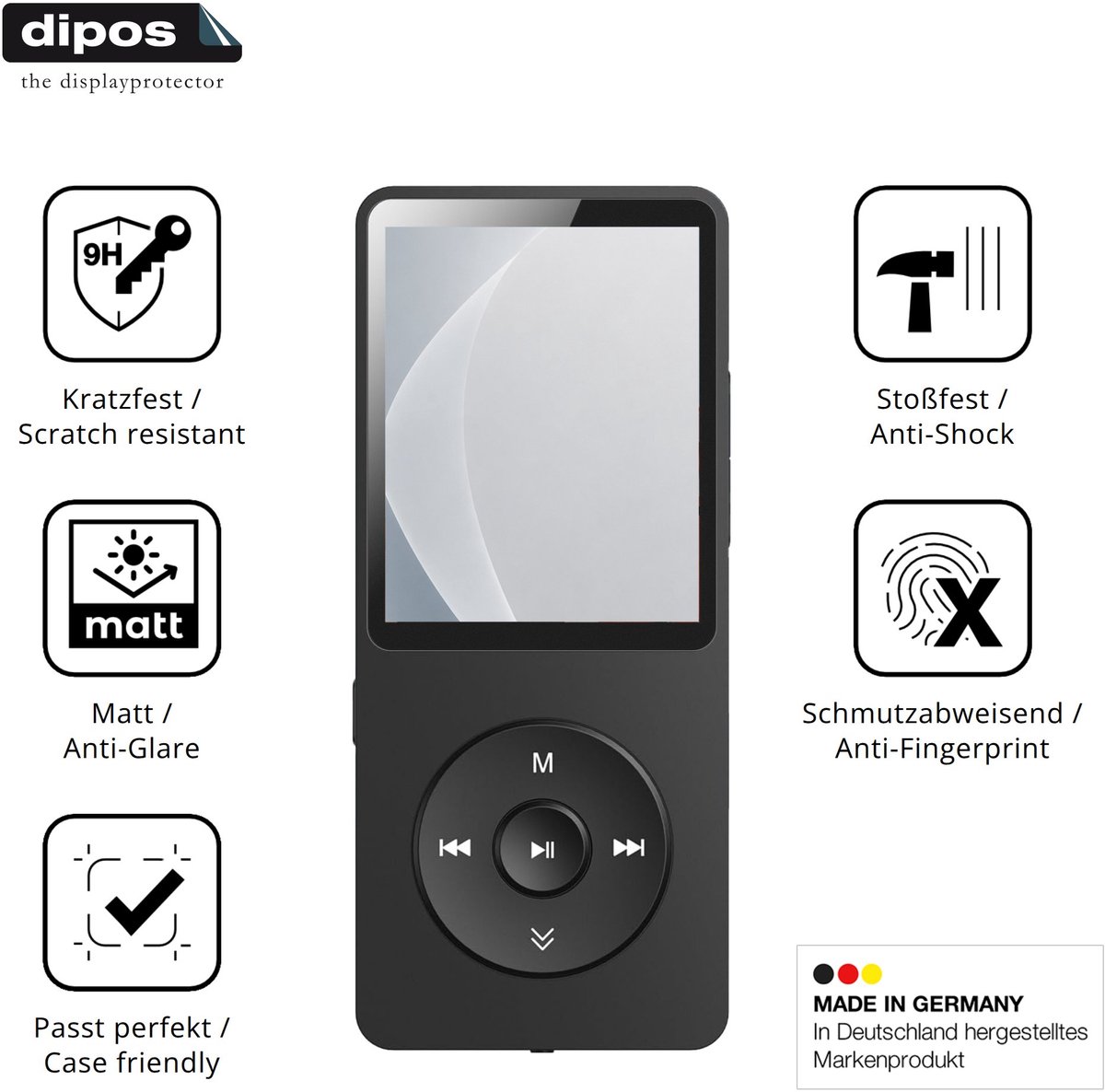 dipos – 2x Matte Pantserfolie geschikt voor AGPTEK A02ST | 9H Screenprotector
