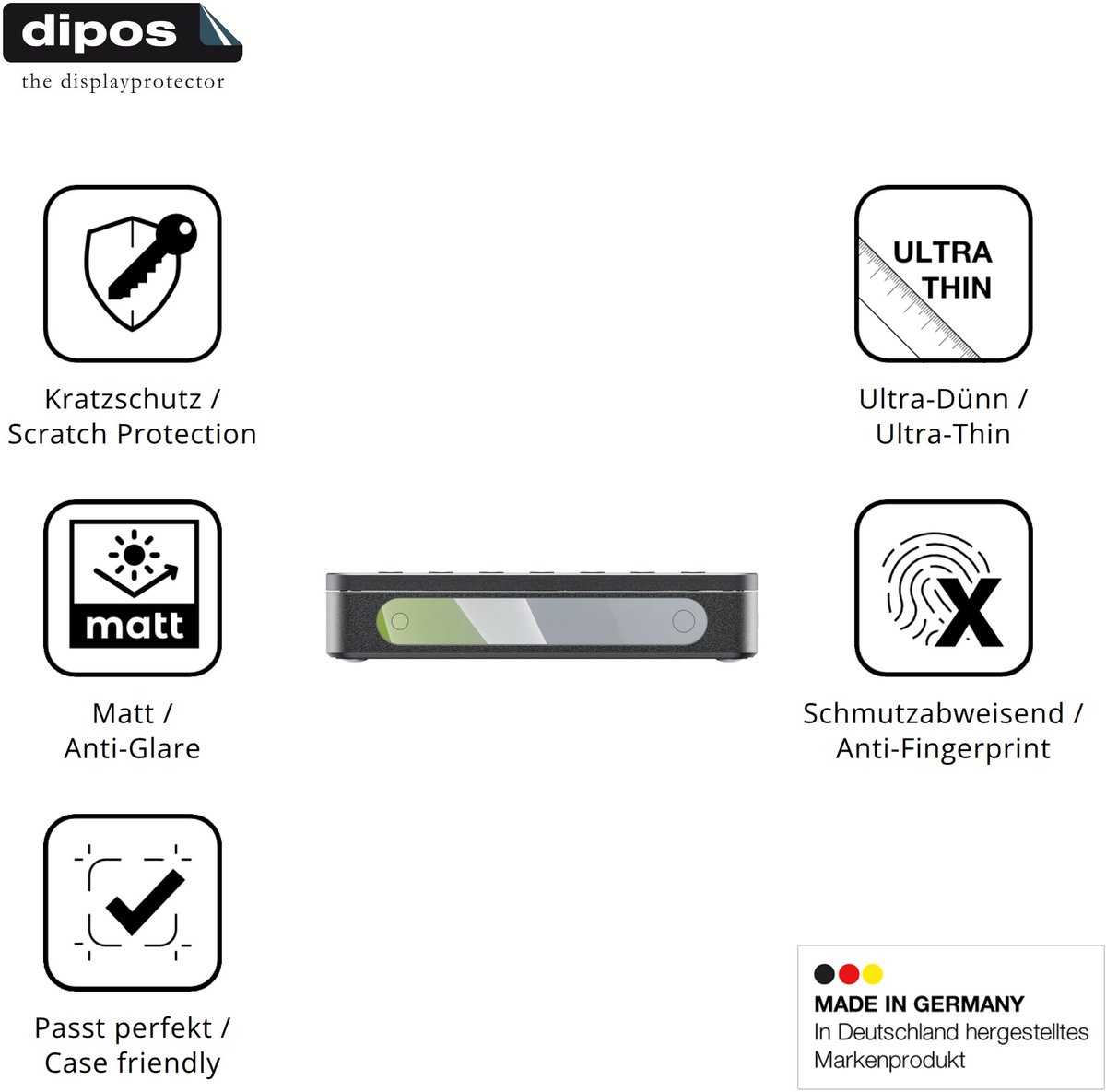 dipos – 4x Matte Beschermfolie geschikt voor FiiO DM13 BT | Krasbestendige & antireflecterende Screenprotector Ultra-Thin