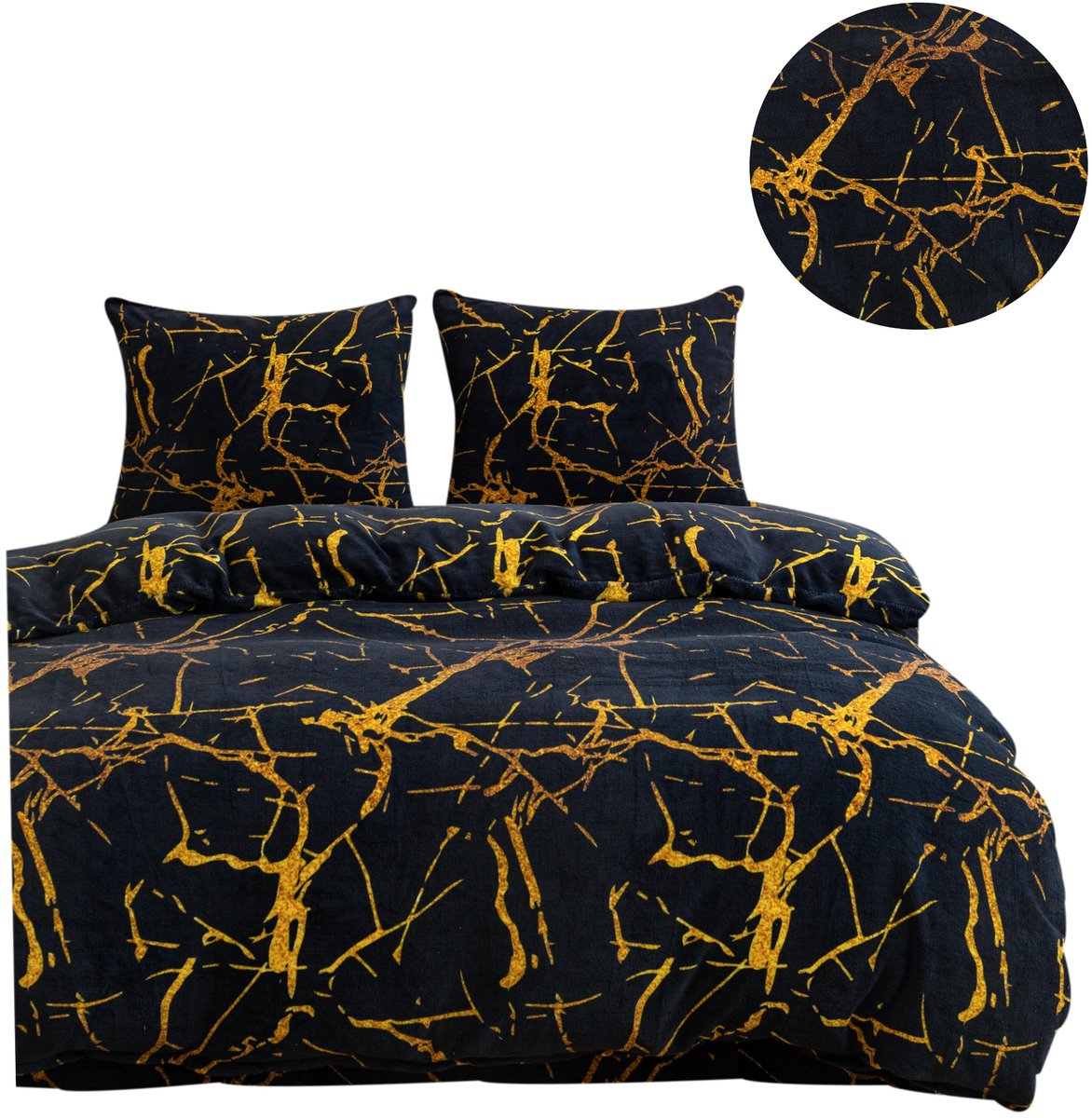 cotton world Luxe Pluche Dekbedovertrek Set - Warm & Zacht - 3 Delig Multicolor