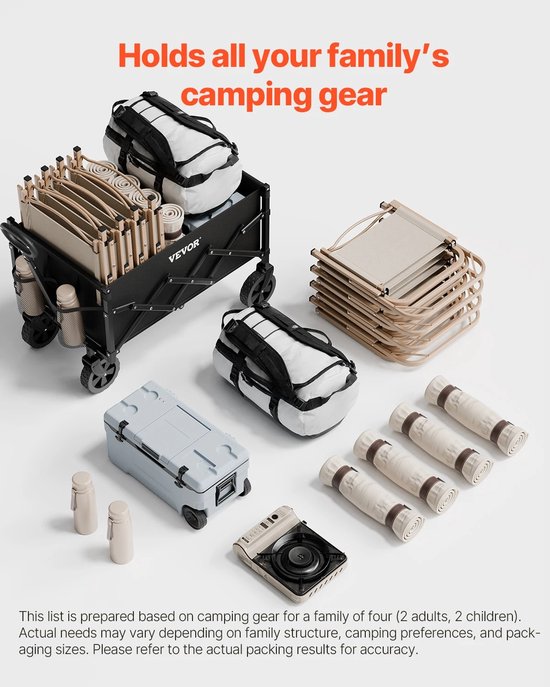 Novra Bolderkar - Bolderkar Opvouwbaar - met All-Terrain Wielen - Verstelbare Handgreep - 200LBS/225LBS - voor Strand en Boodschappen — afbeelding 3