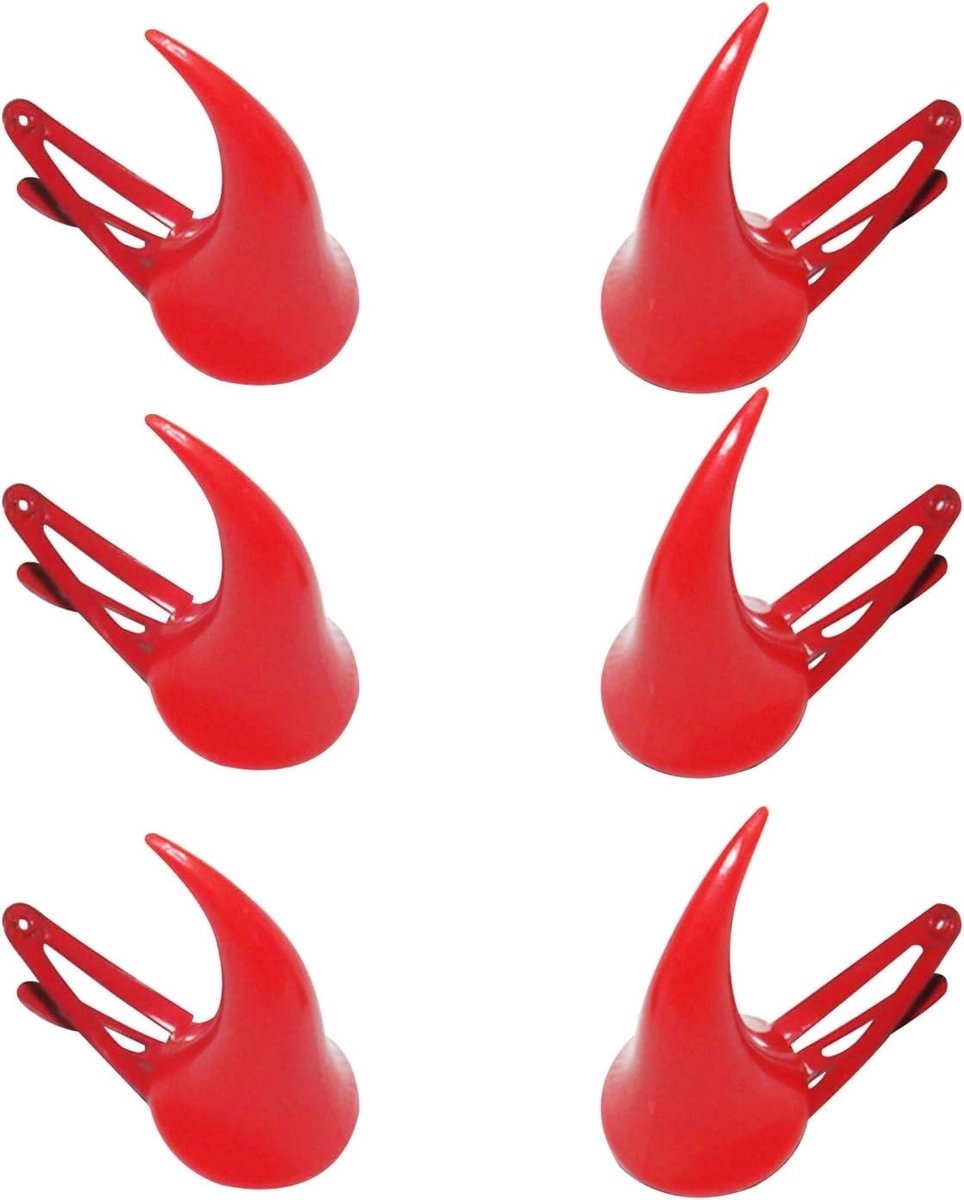 6-delige set rode duivelsoren haarspelden voor Halloween kostuums, feestaccessoires en decoraties