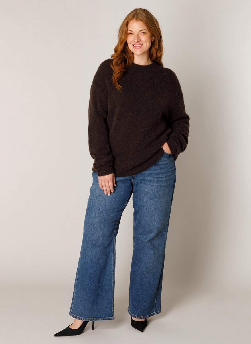 BASE LEVEL CURVY Yanara Tops - Brown - maat 5(58/60)