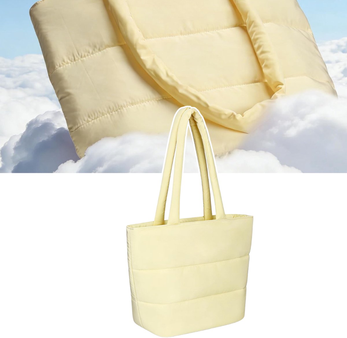 CRLYN® Puffer Tote Tas - Werktas Dames - Lunch en Werk Scheiden