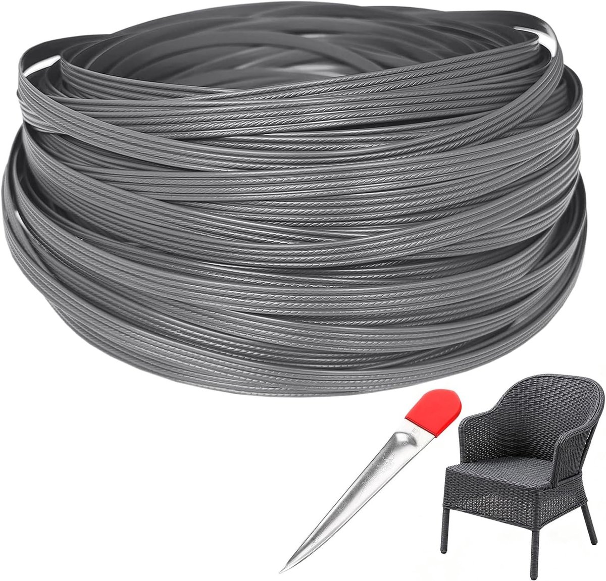 Plastic Woven Rattan Repair Kit 65m voor Tuinmeubels met Weefgereedschap - Duurzaam en Geschikt voor Buitengebruik