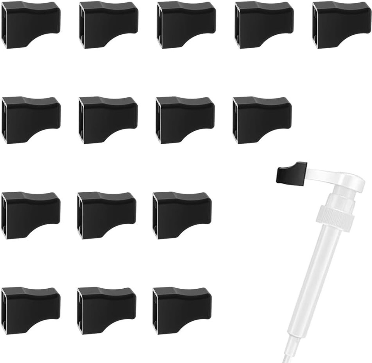 Koffie Siroop Pomp Covers - Zwart - 1,9 cm x 1,3 cm x 2,6 cm - Herbruikbare Siliconen Doppen voor Drankflessen