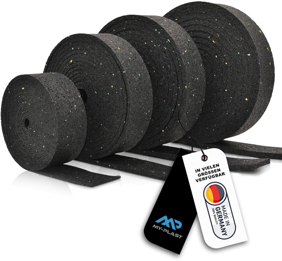 2.000 x 80 x 3 mm terraspad rol, rubberen granulaat voor de terrasbouw, strepen terras - ShopVlot