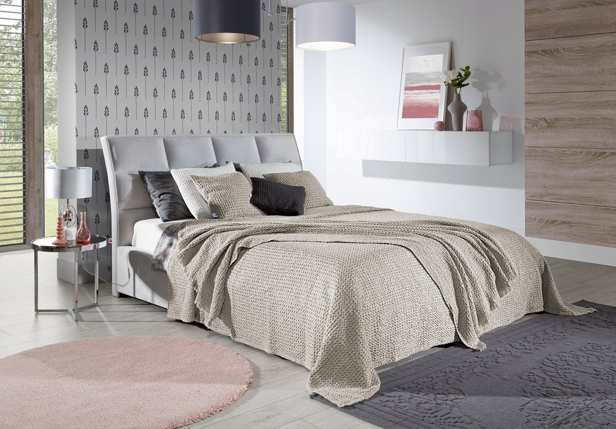 Koffiekleurige Katoenen Bedsprei 140x220cm - Wafelstructuur