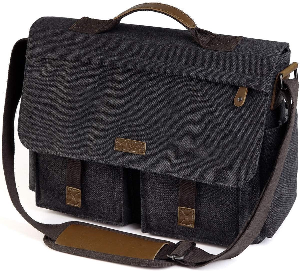 Laptoptas Unisex - Aktetas Handtas - Zakelijk Reizen - Vintage Stijl - 41 x 30 cm - Bruin