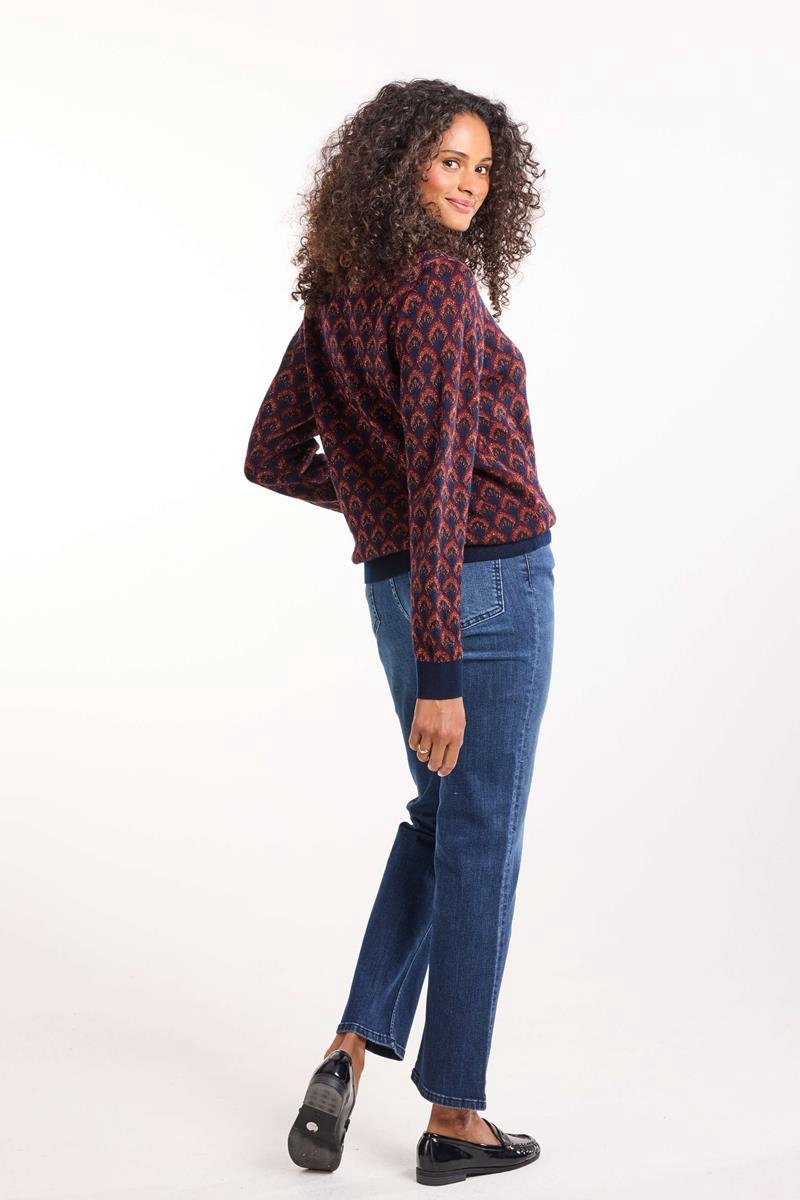 DIDI Dames Pullover Fire Blue Gema jacquard maat 44