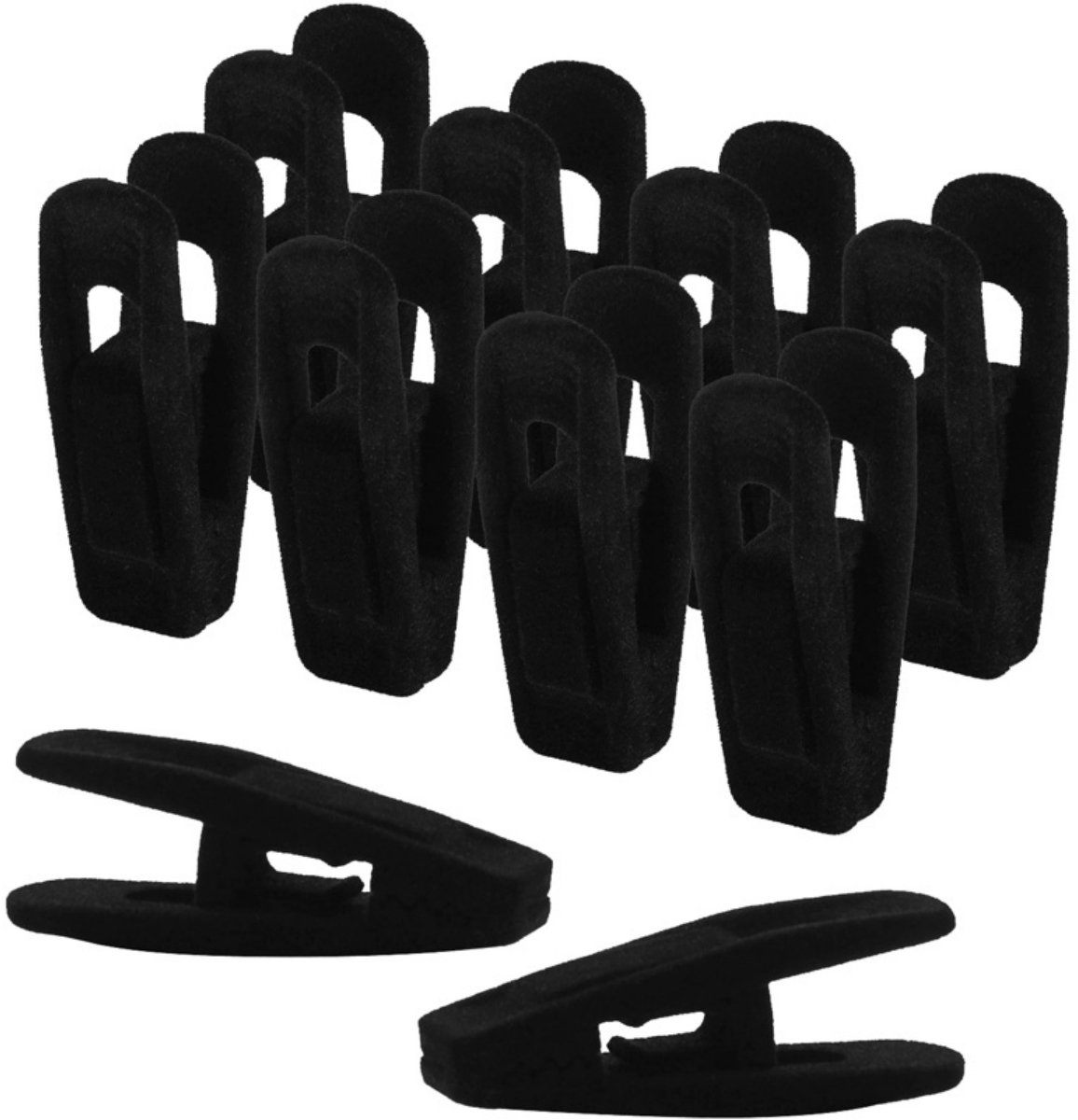 longziming - Kledinghanger Clips - Klemmetjes Voor Hangers - Broekrokhouder - Zachte Fluwelen Oppervlak - Anti-Slip Geribbelde Grip - PP Kunststof - Duurzaam En Lichtgewicht - Ruimtebesparend Organiseren - 10 Stuks