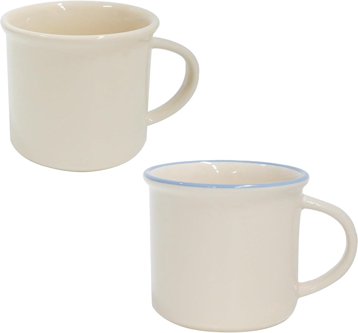 Set van 2 retro theekoppen van keramiek met handvat, ideaal voor dagelijks gebruik en speciale gelegenheden, perfect voor koffie en thee