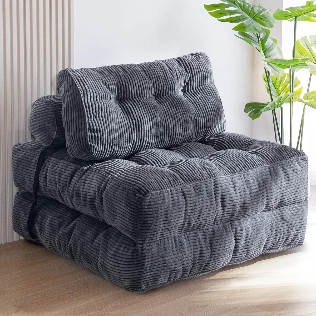Zetelbed - Slaapbank - Kleine Ruimte - Inclusief Kussens - 190 x 85 cm - Antraciet