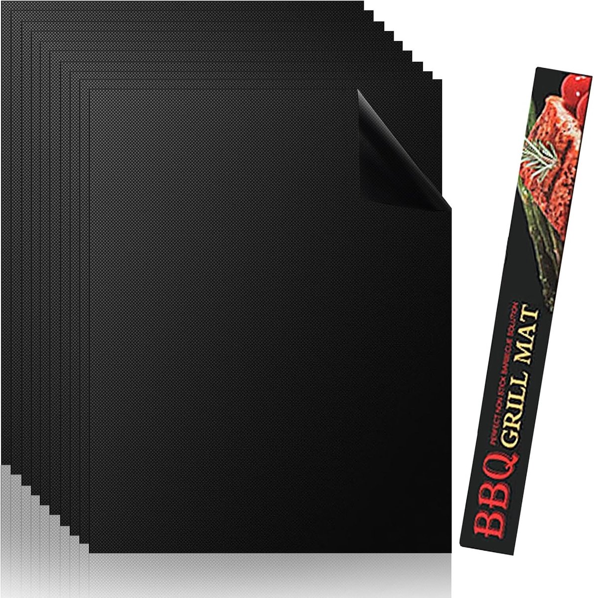 Set van 10 BBQ Grill Matten 40 x 33 cm, Herbruikbare Teflon Antiaanbakmatten voor Gas- en Houtskoolgrills, Perfect voor Bakken en Grillen