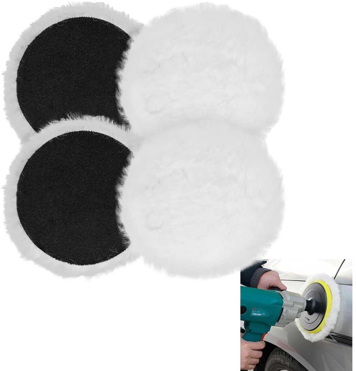 Polijstaccessoires voor 125mm Excentrische Schuurmachines, Schuim en Wol Polijstpads voor Auto, Boot, Hout en Vloeren, Snelle Resultaten