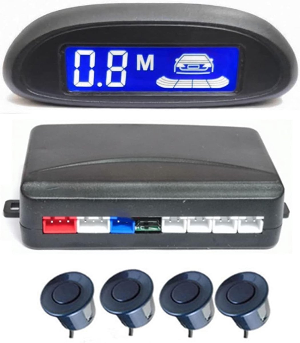 Parkeersensor met LCD-display, omgekeerde rugleuning, geluidsalarm en 4 instelbare sensoren voor optimale veiligheid