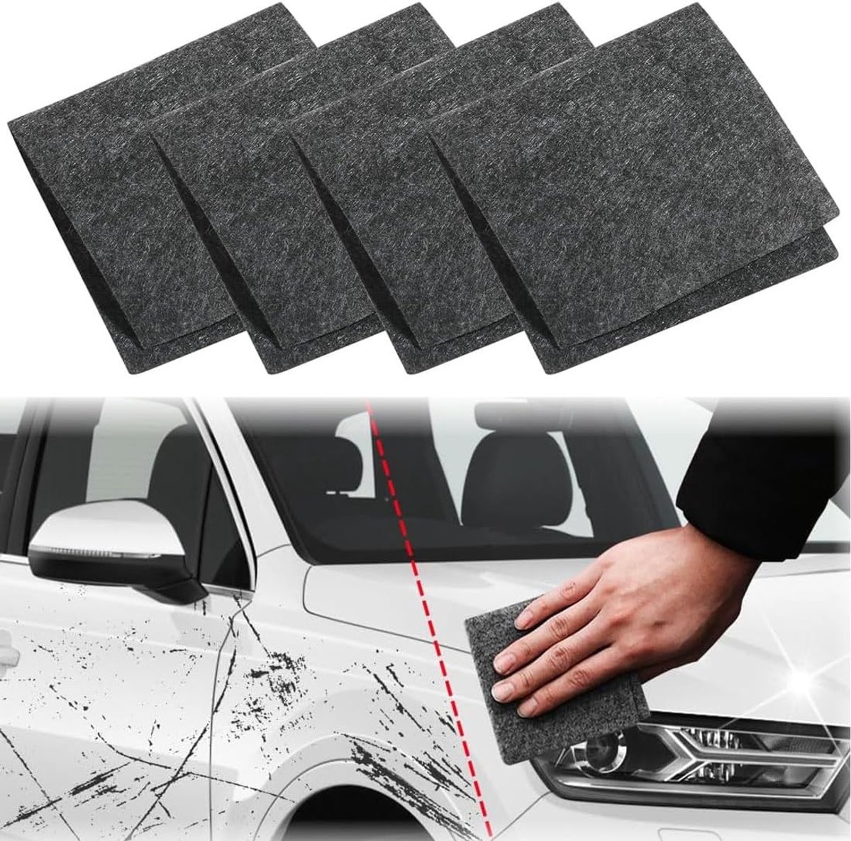 6 Stuks Nano Sparkle Doekjes voor Auto - Krassen Verwijderen, Hersteldoek, Nano Technologie voor Lichtbeschadiging