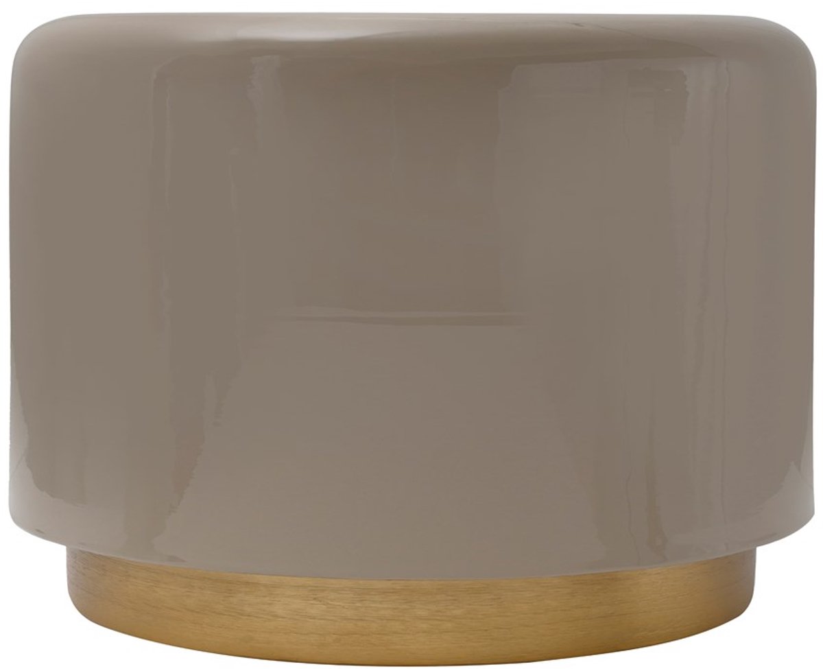 Padiro ronde bijzettafel Ø 51,5 x 43 cm - grijs - Modern Art-Déco Glamour Look - ijzer - handgemaakt