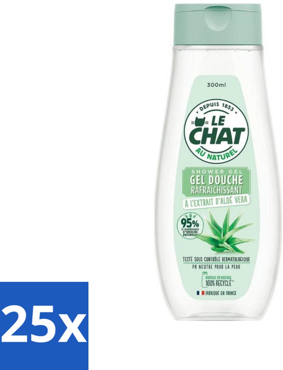Le Chat - Douchegel - PH Neutraal - Met Extract Van Aloë Vera - Verfrissend - 300 ml - Bulkverpakking - 25 stuks