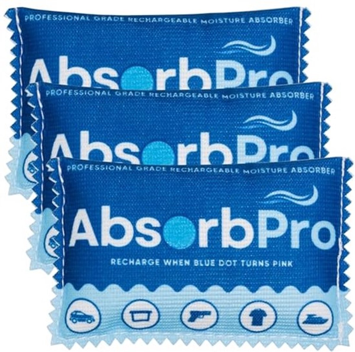 Oplaadbare luchtontvochtiger zak 3-pack - 100g herbruikbare vochtabsorberende silicagel pakketten voor bescherming van voedsel, kleding, en voertuigen