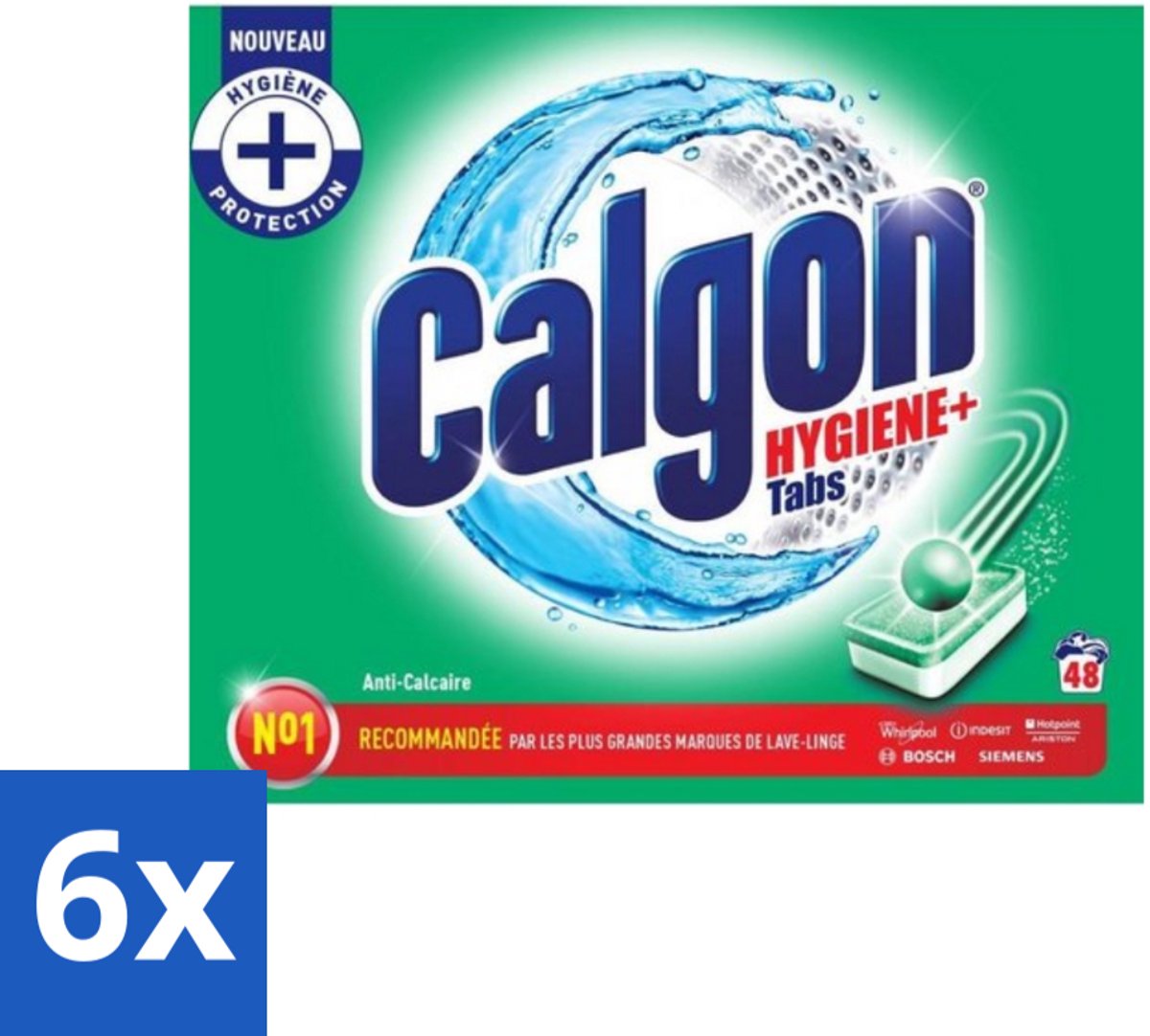 6 x Calgon - Wasmachinereiniger - Tegen Kalkaanslag - 48 Tabletten - Wasmachinereiniger - Kalkverwijderaar - Wasmachineonderhoud - Wasmachinetabletten - Wasmachine Reiniging