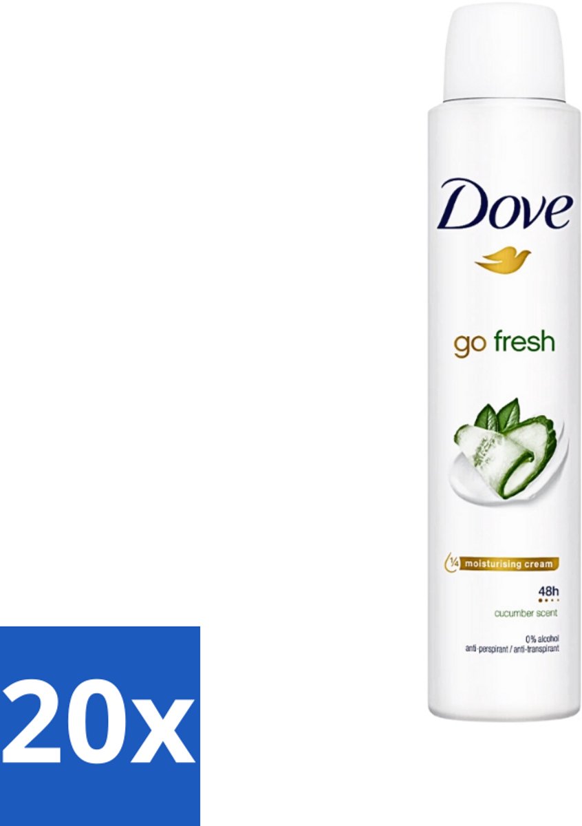 Dove Go Fresh - Deospray - Groene Thee & Komkommer - 200 ml - Bulkverpakking - 20 stuks