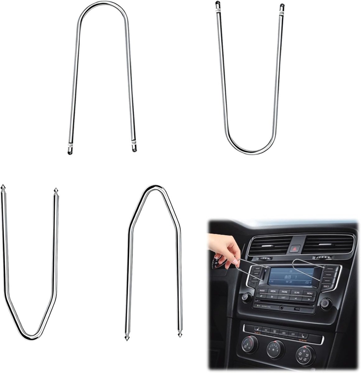 4-delige set voor het verwijderen van autoradio's en trim, ideaal voor installatie van audiosystemen en accessoires