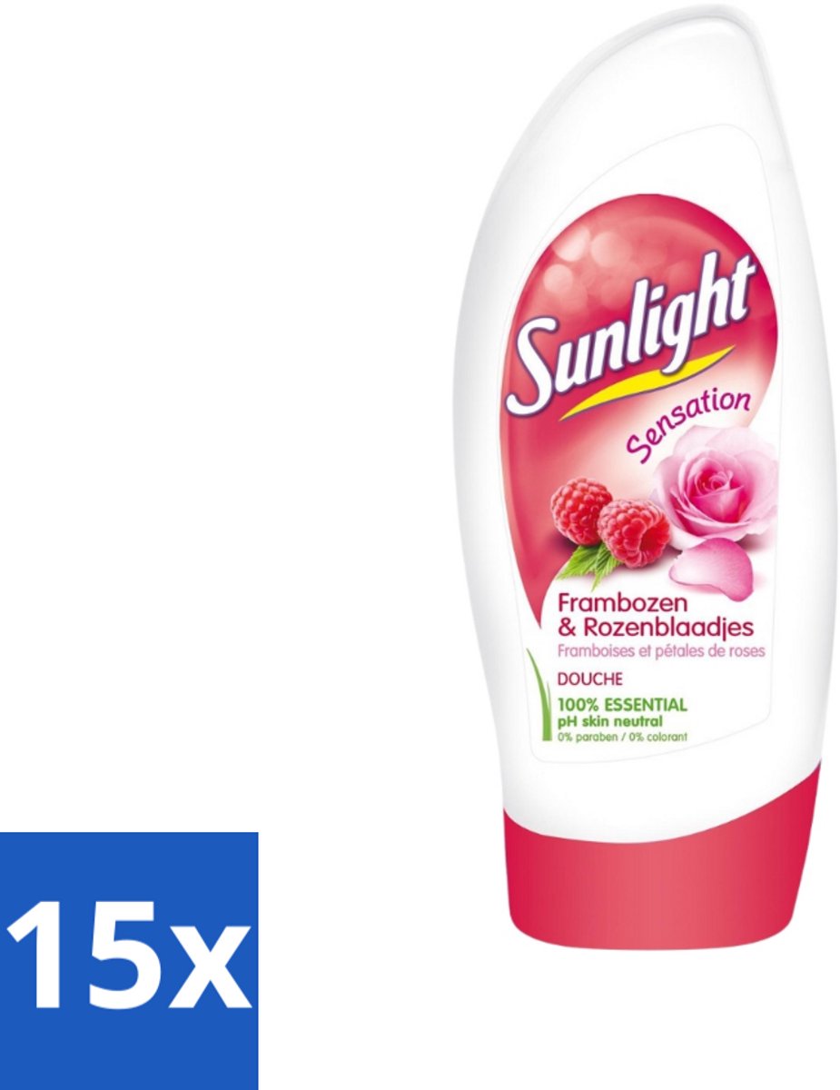 Sunlight - Douchegel - PH Neutraal - Rozen En Frambozen - 250 ml - Bulkverpakking - 15 stuks