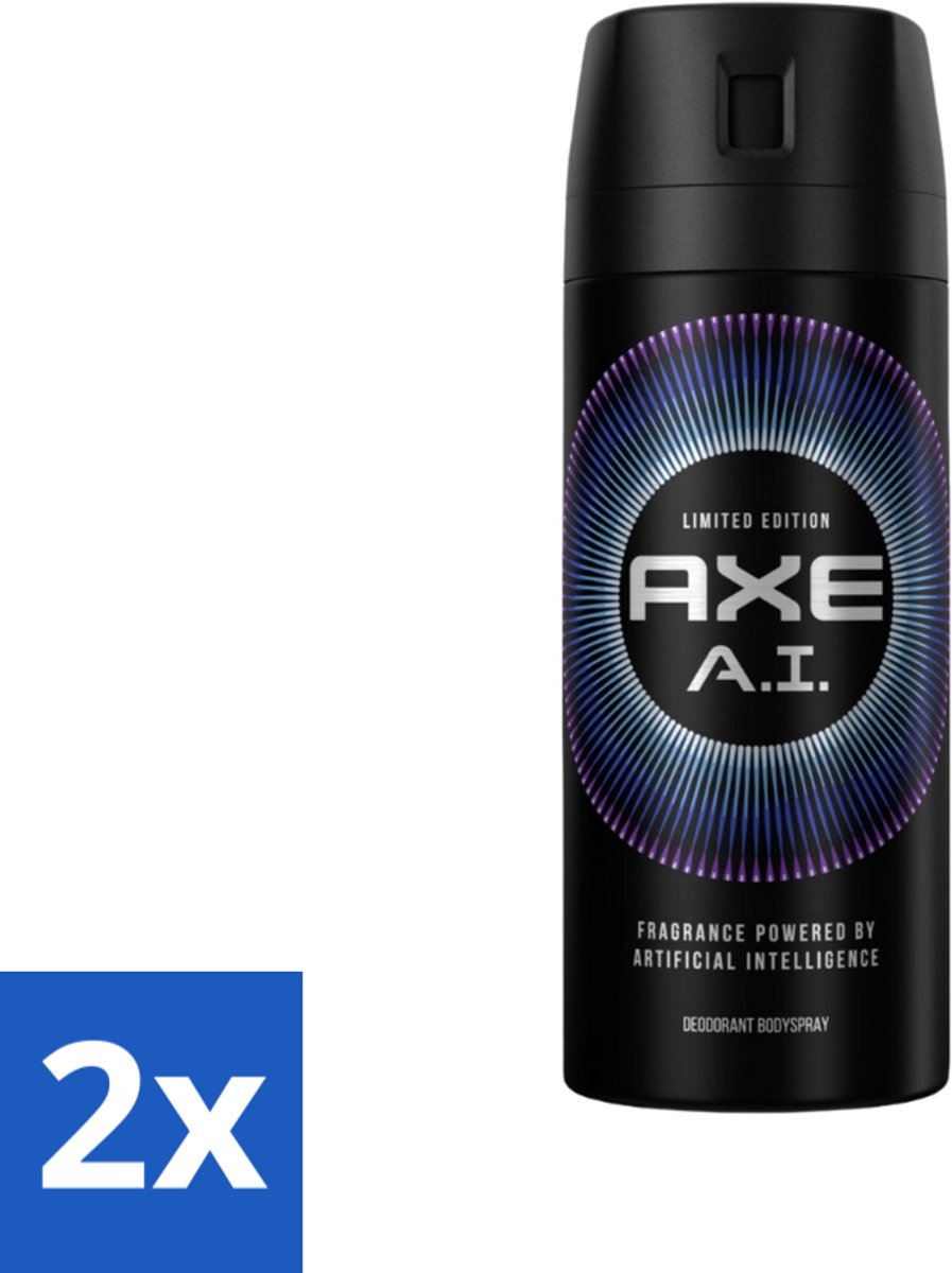 2 x Axe - Limited Edition - Deodorant Bodyspray - A.I. - 150 ml - Deodorant - Bodyspray - Axe - A.I. - Geur