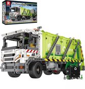 Reobrix - 22022 Vuilniswagen RC auto bouwset | Motorfiets constructie modelbouw | Educatief STEM speelgoed bouwpakketten voor kinderen & volwassenen | Incl. Electro motor & radiografisch bestuurbare remote | Blok formaat 4.9mm | 1355 bouwstenen