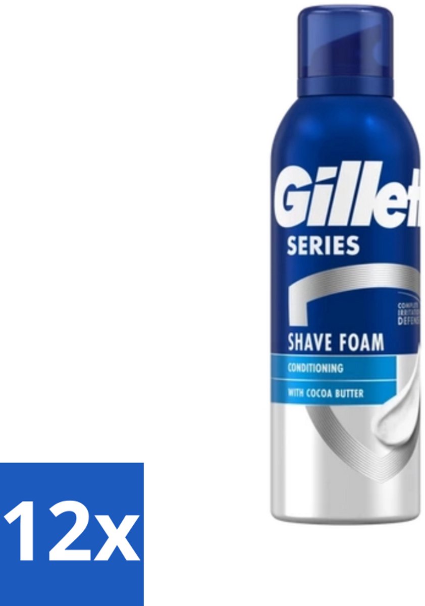 Gillette - Series - Scheerschuim - Met Cacaoboter - 250 ml - Voordeelverpakking - 12 stuks