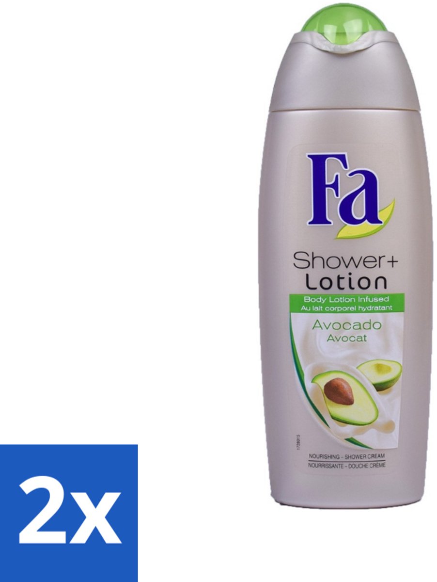 2 x Fa - Douchecrème Met Lotion - Avocado - 250 ml - Douchecrème - Avocado - Bodylotion - Hydraterende - Verzorgend
