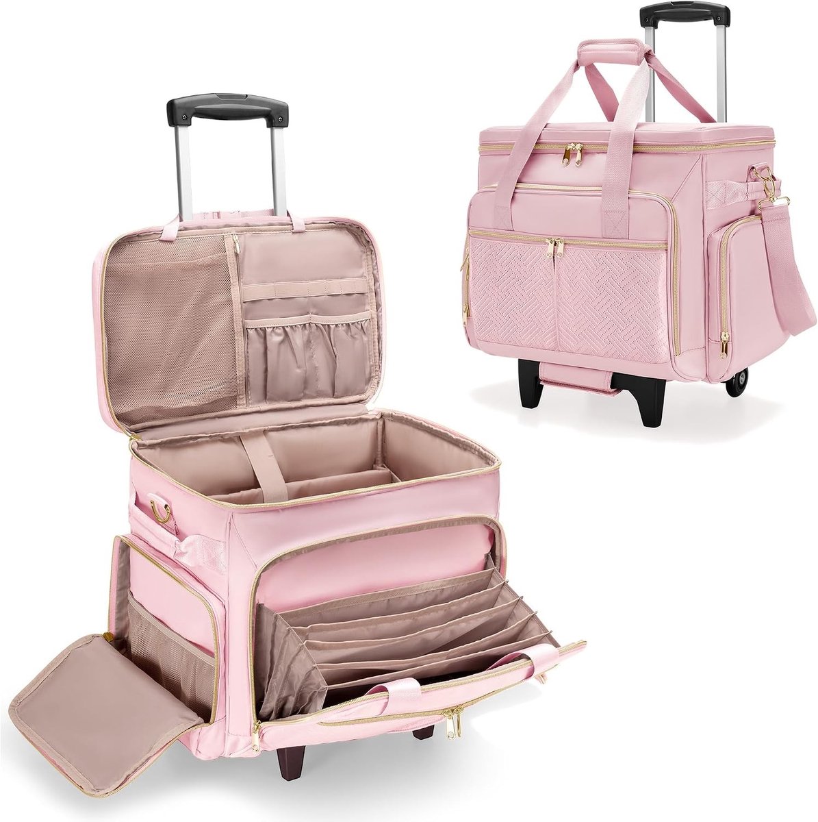 Ruime Onderwijstas met Wielen, Afneembare Trolley en Ruimte voor 15.6" Laptop en Schoolbenodigdheden, Innovatief Ontwerp en Comfortabel Gebruik
