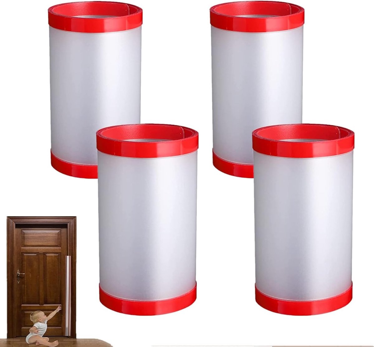 Veilige Deurstoppers voor Kinderen - Transparante Schuim Deurstoppers ter Voorkoming van Vingerblessures en Veiligheid voor Ramen - Set van 4 Stuks
