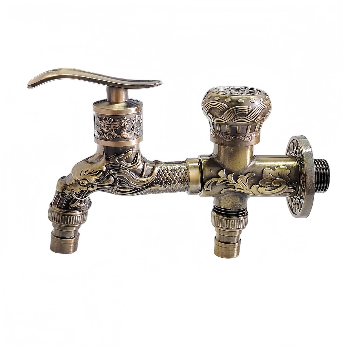 KPYFANTAP Kraan Draak Tuin Koud Water Muur Antieke Dubbele Uitgang - ShopVlot