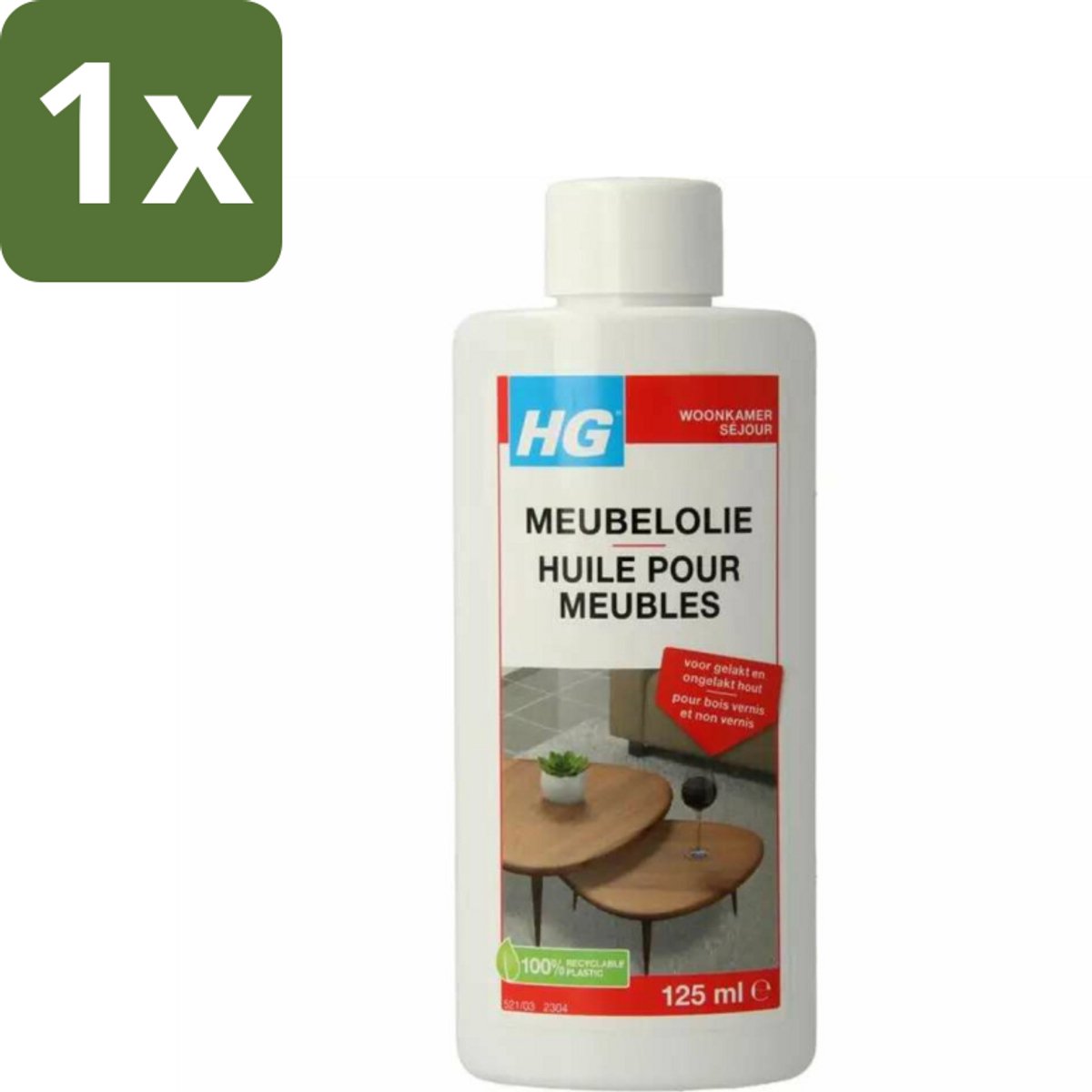 1 x HG Meubelolie Eiken 140 ml - Meubelolie Eiken - Houtolie - Eiken Meubel - Meubel Verfraaien - Hout Verfraaien