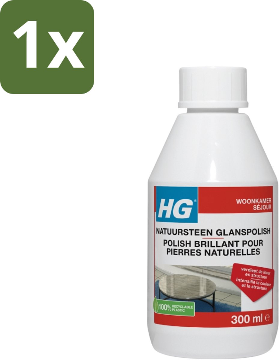 1 x HG Natuursteen Glans Polish 300 ml - Natuursteen Polish - Glanspolish - Natuursteen Onderhoud - Steen Reinigen - Steen Beschermen