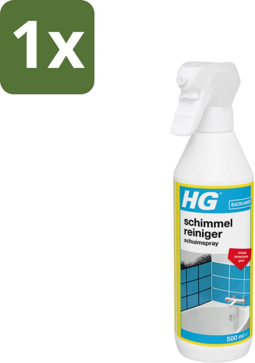 1 x HG Schimmel & Aanslagreiniger Schuimspray 500 ml - Schimmelreiniger - Schimmelverwijdering - Schuimspray - Schimmel In Badkamer - Schimmel Op Tegels