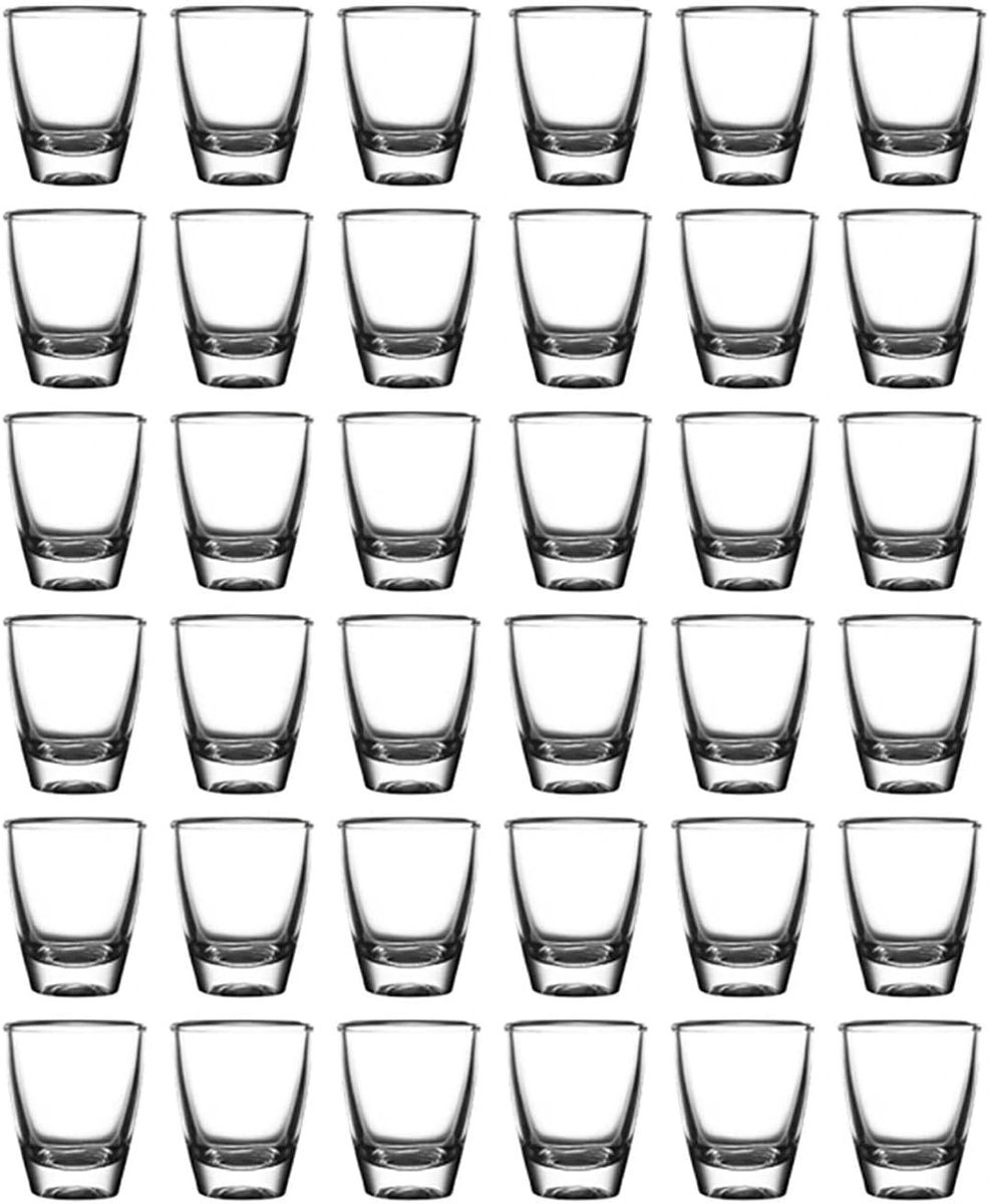 Robuuste 35 ml shotglazen van glas voor tequila, vodka, ouzo en likeur - Set van 36 stuks