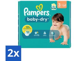 2 x Pampers – Luiers – Baby-Dry Maat 3 (6-10 kg) – 34 Luiers - Babyluier - Babydouche - Droge Luier - Luier Voor Baby - Luier 3 Kg