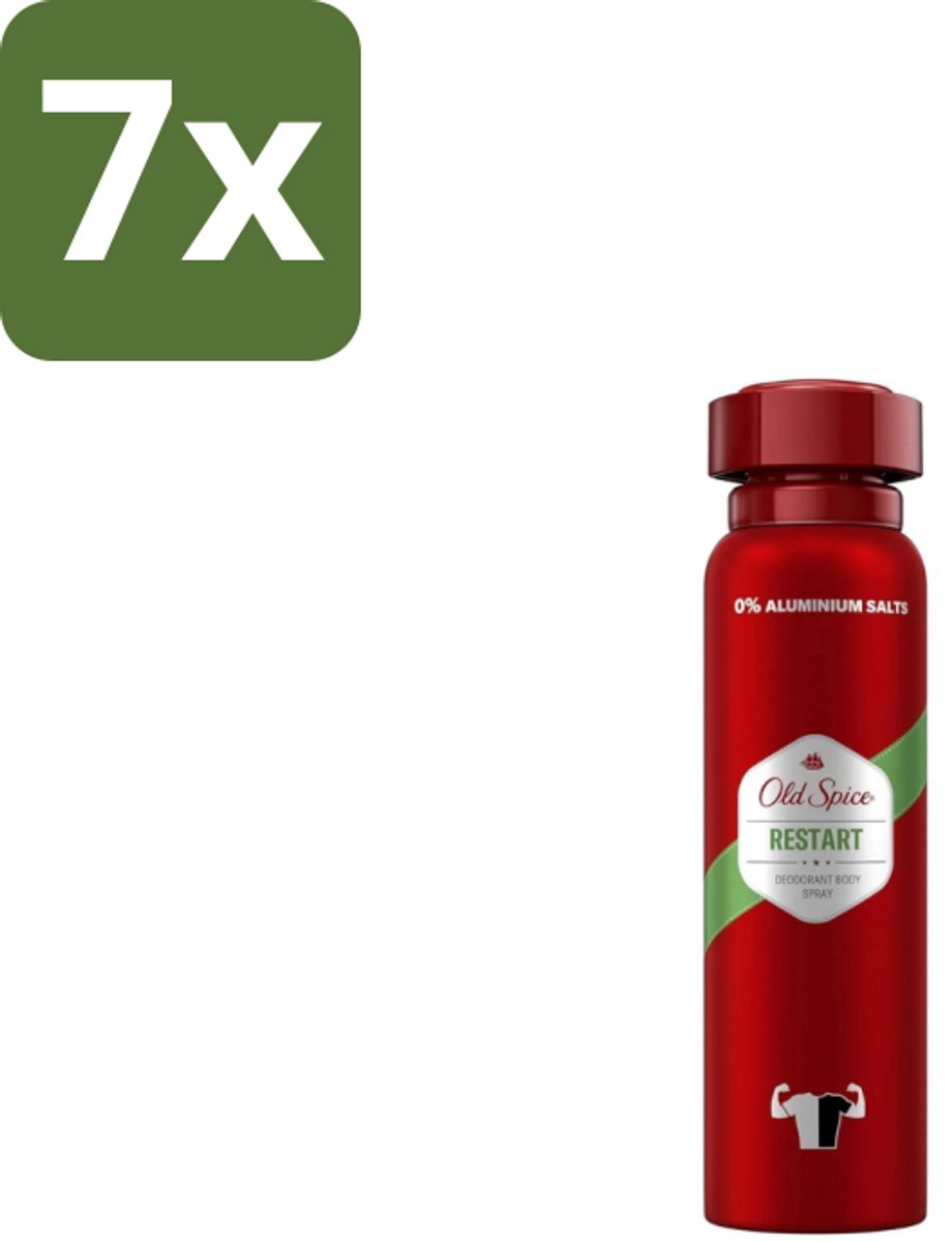 7 x Old Spice – Deospray – Restart – 150 ml - Old Spice Deodorant Spray - Frisheid - Energie - Geur - Deodorant