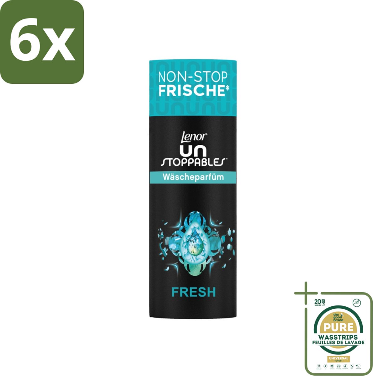 Lenor – Geurbooster – Fresh – 12 Wasbeurten – 160 g - Voordeelverpakking - 6 stuks - Geur in wasmachine - Wasgoed geur