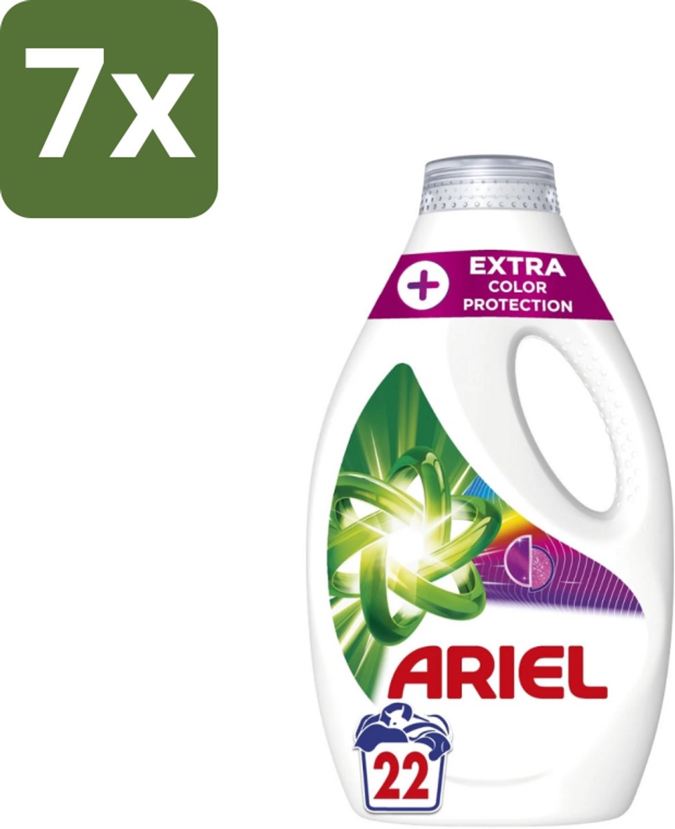 7 x Ariel – Vloeibaar Wasmiddel – Extra Color Protection – 990 ml – 22 wasbeurten - Kleurbehoud Wasmiddel - Vloeibaar Wasmiddel Kleur - Wasmiddel Voor Gekleurd Was - Kleurvervaging Voorkomen - Wasmiddel Voor Donkere Kleding