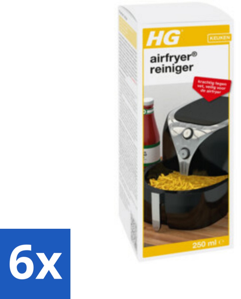 6 x HG Airfryer Reiniger 250 ml - Airfryer Reiniger - Vet Verwijderen - Airfryer Schoonmaken - Airfryer Onderhoud - HG Airfryer Reiniger