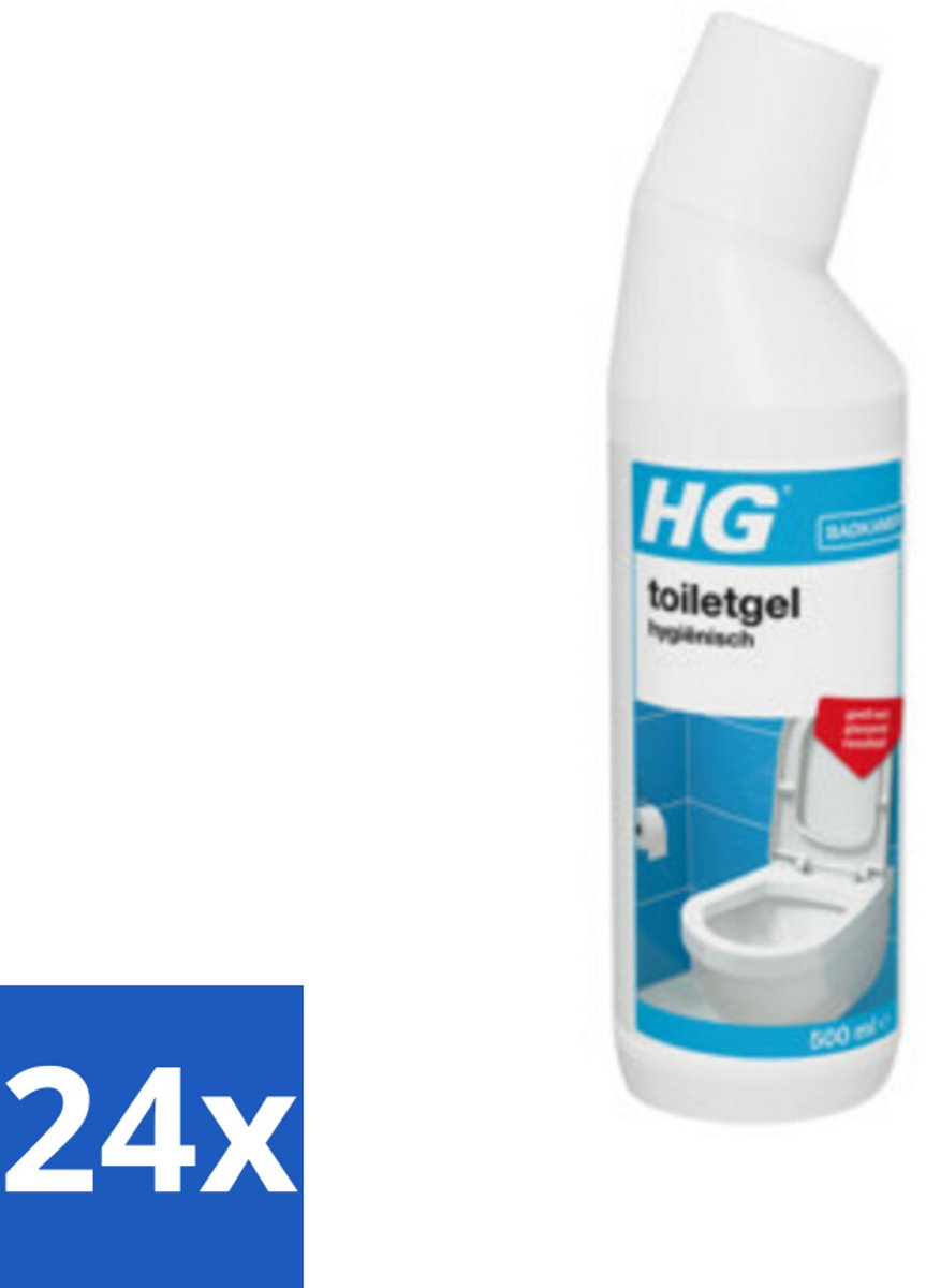 24 x HG Toiletgel Hygiënisch 500 ml - Toilet Schoonmaak - Toiletreiniger - Kalkverwijderaar - Toiletgel - HG Toiletgel