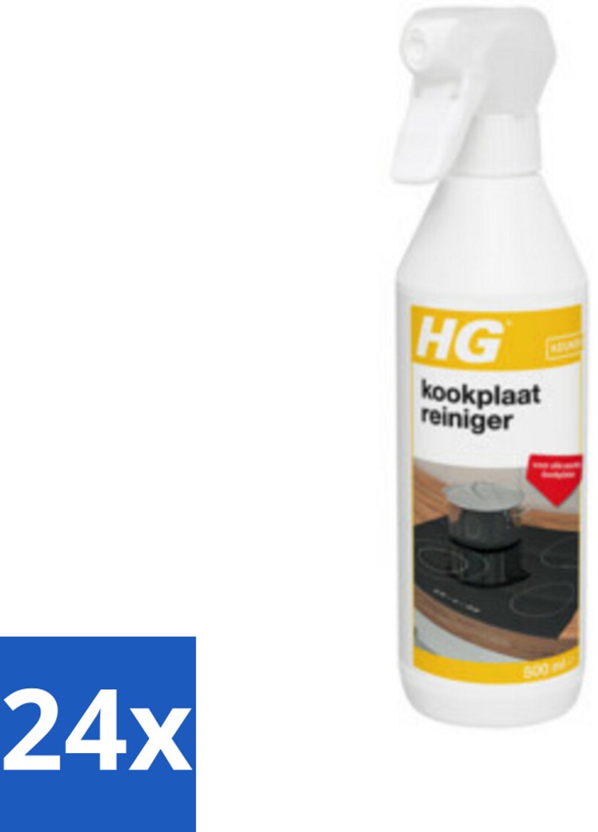 24 x HG Kookplaatreiniger 500 ml - Kookplaat Reiniger - Inductie Kookplaat Schoonmaken - Keramische Kookplaat Schoonmaken - Vet Verwijderen Kookplaat - Kalkaanslag Verwijderen Kookplaat