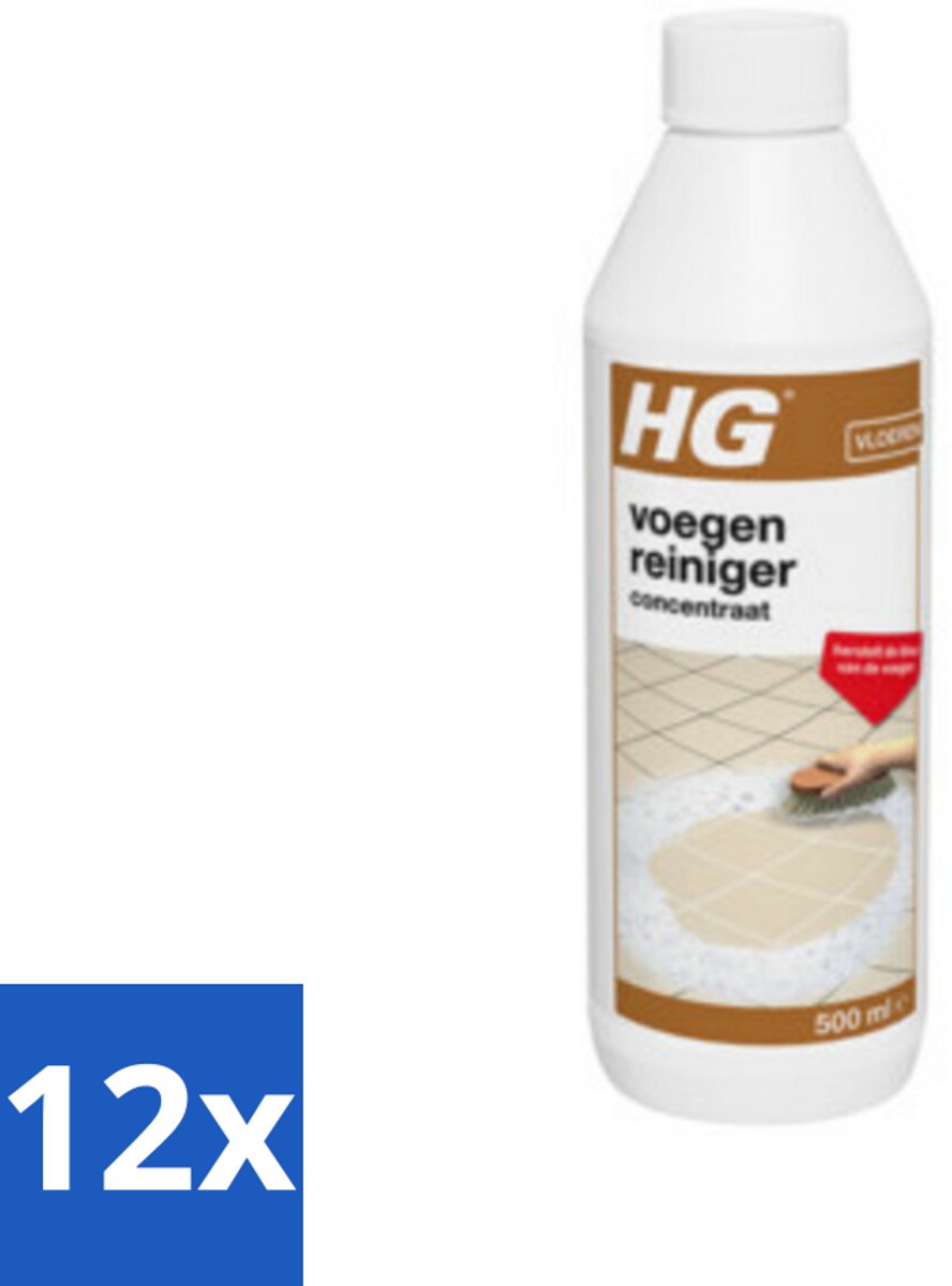 12 x HG Voegenreiniger Concentraat 500 ml - Vloer Voegen Reiniger - Voegen Schoonmaken - Voegen Opknappen - Voegen Wit Maken - Badkamerschoonmaak