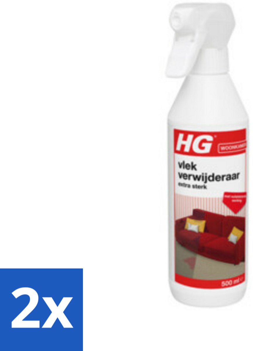 2 x HG Vlekverwijderaar Extra Sterk 500 ml - Vlekkenverwijderaar - Hardnekkige Vlekken - Tapijt Schoonmaken - Meubelstof Schoonmaken - Autobekleding Schoonmaken