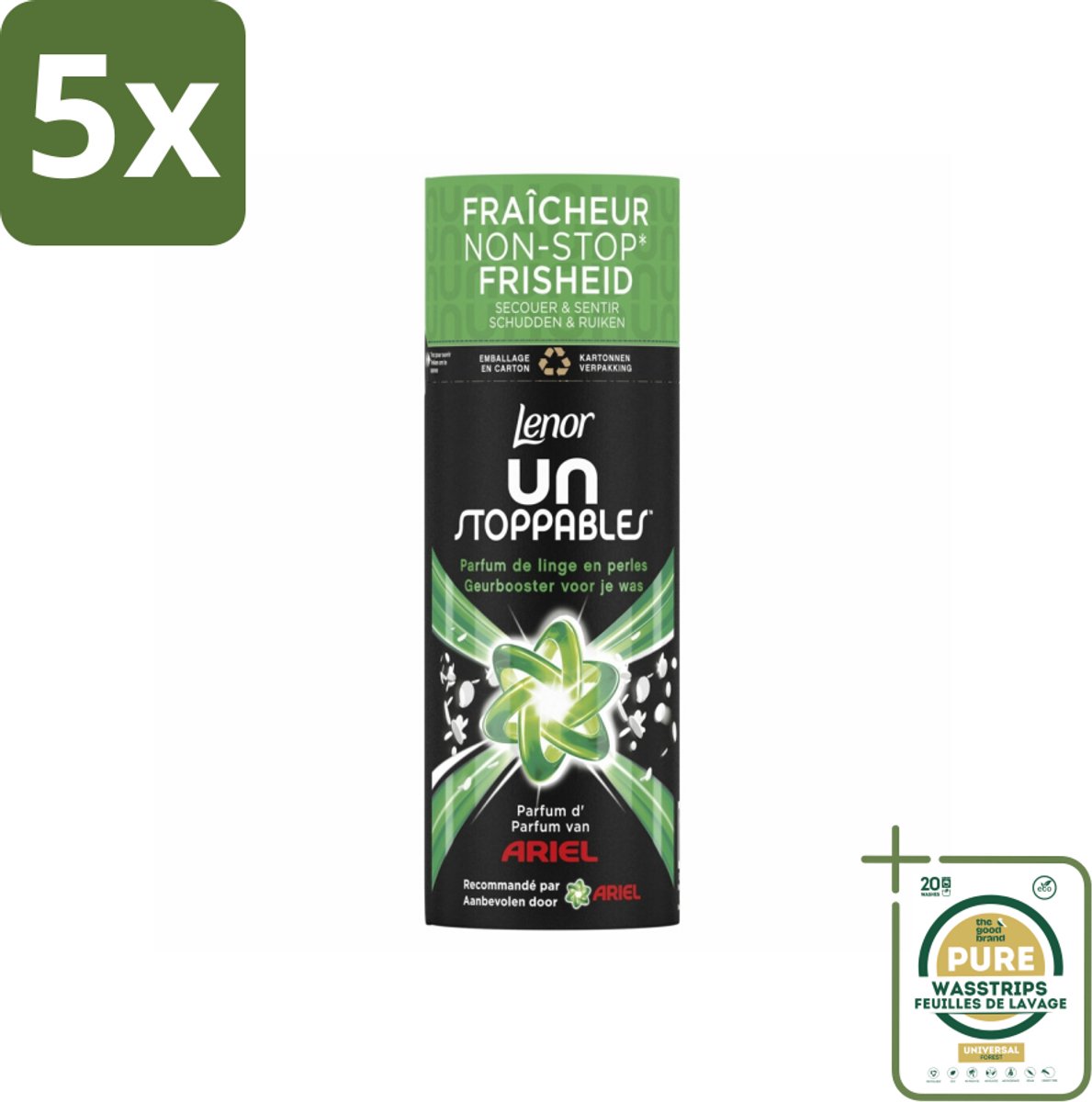 5 x Lenor Unstoppables – Geurbooster – Ariel – 13 Wasbeurten – 165 g - Grootverpakking - Geurbooster Was - Frisse Geur Was - Wasgeur - Wasgeur Boost - Geurparfum Was