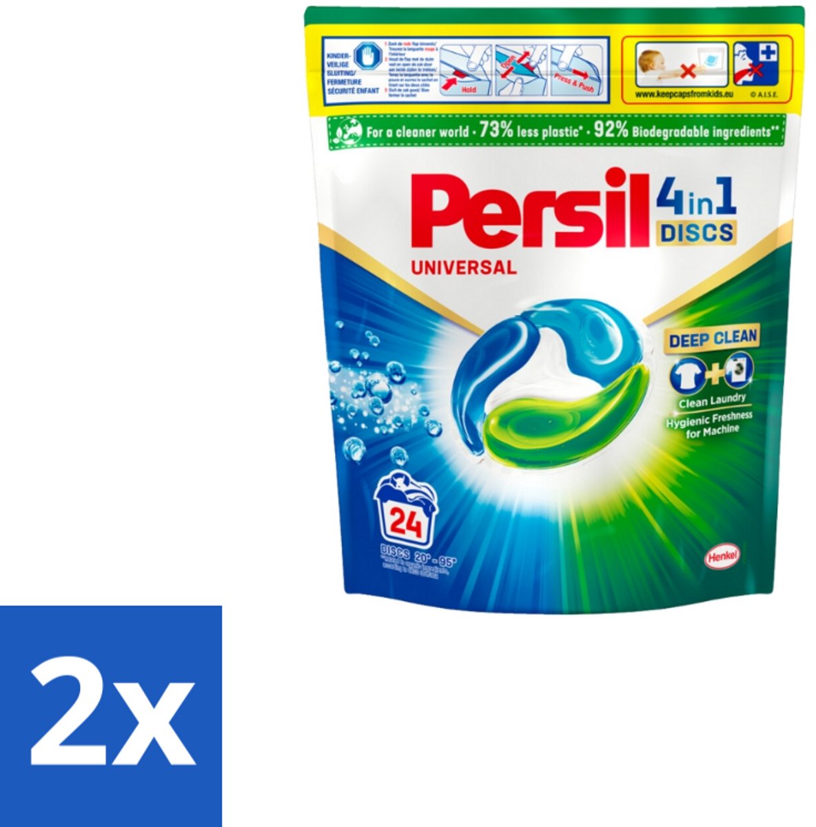 Persil – Wasmiddel Discs – Universeel - 24 Capsules - Voordeelverpakking - 2 stuks
