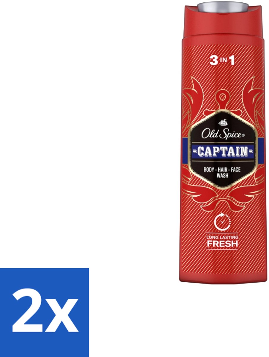 Old Spice – Douchegel – Captain – 400 ml - Voordeelverpakking - 2 stuks